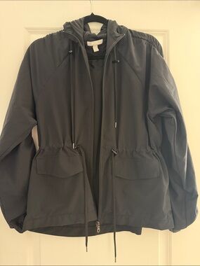 Zella Women's Black Hooded Utility Windbreaker Jacket